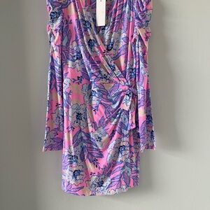 Lilly Pulitzer Pink and Purple Floral Long Sleeve romper